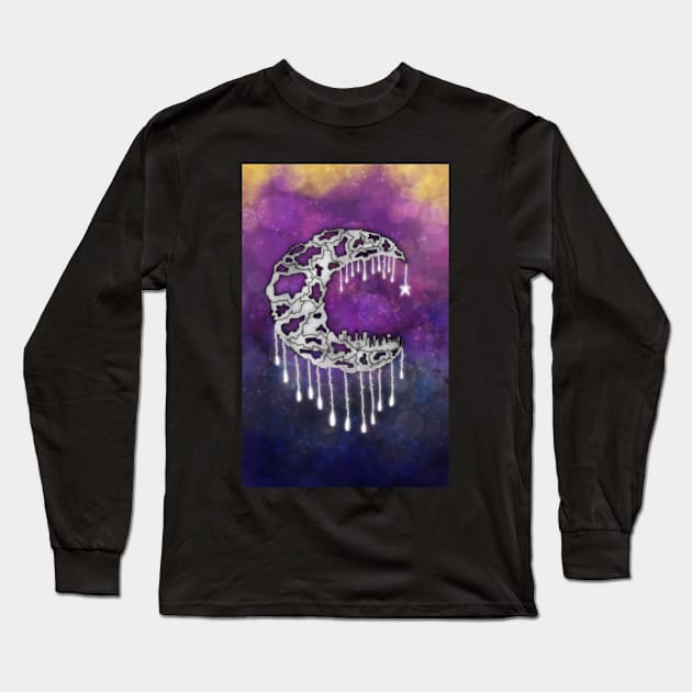 Lunar Lights Long Sleeve T-Shirt by RoAnnaSylver